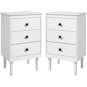 Homcom Bedside Table Set Of 2, Bedside Cabinet W/ 3 Drawers, Modern Side Table, Homcom Bedside Table Set Of 2, Bedside Cabinet W/ 3 Drawers, Modern Side Table,