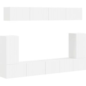 Vidaxl Tv Cabinet Set Wall-Mounted 5 Pcs White Engineered Wood, Living Room, Mod Vidaxl Tv Cabinet Set Wall-Mounted 5 Pcs White Engineered Wood, Living Room, Mod