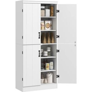 Homcom 4-Door Kitchen Cupboard Freestanding Storage Cabinet W/ 6-Tier Shelves White New Homcom 4-Door Kitchen Cupboard Freestanding Storage Cabinet W/ 6-Tier Shelves White New