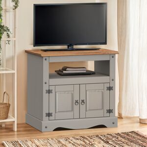 Corona Tv Unit Grey Wax Straight Solid Pine By Mercers Furniture® Corona Tv Unit Grey Wax Straight Solid Pine By Mercers Furniture®