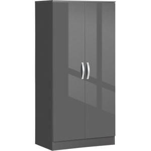 Homcom Grey Wardrobe Closet - Modern Two-Part Clothes Storage Homcom Grey Wardrobe Closet - Modern Two-Part Clothes Storage