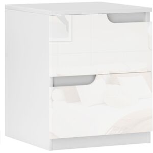 Homcom Modern Bedside Table With 2 Drawers For Bedroom, Living Room, White Homcom Modern Bedside Table With 2 Drawers For Bedroom, Living Room, White