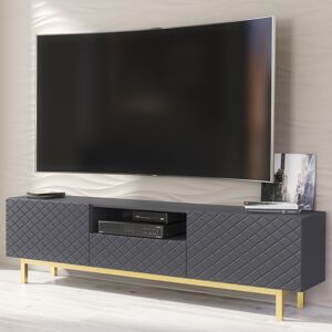 Mex Furniture Ltd 180cm White Gold Carved Doors TV Unit - TV Stand Mex Furniture Ltd 180cm White Gold Carved Doors TV Unit - TV Stand