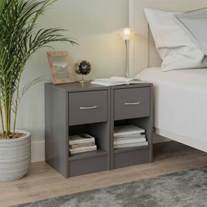 URBN Living - Nightstand - Dark Grey - Wood - Bedside Table URBN Living - Nightstand - Dark Grey - Wood - Bedside Table