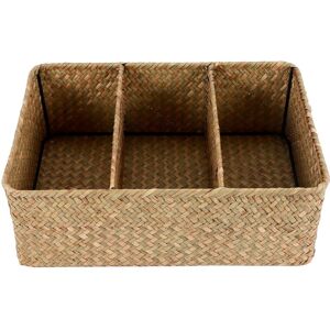 Sodial 3x(3-Section Wicker Baskets For Shelves, Hand-Woven Seagrass Storage6058 Sodial 3x(3-Section Wicker Baskets For Shelves, Hand-Woven Seagrass Storage6058