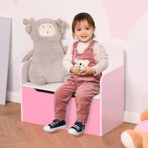 Homcom Kids Wooden Toy Box Pink - Storage Bench for Kids Homcom Kids Wooden Toy Box Pink - Storage Bench for Kids