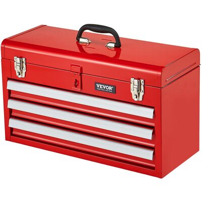 Vevor Tool Box 20.5-Inch Portable Metal Tool Box 3 Drawers Red - Tool Box Vevor Tool Box 20.5-Inch Portable Metal Tool Box 3 Drawers Red - Tool Box