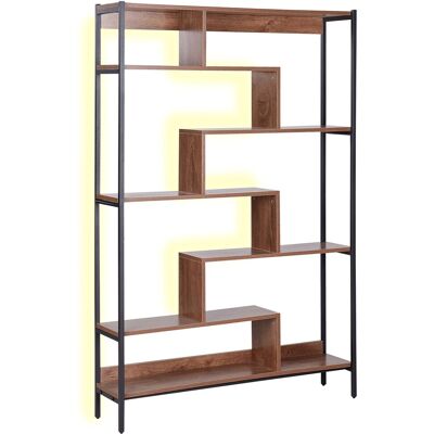 Beliani DAVEN Dark Wood 6-Tier Bookcase - Bookcase Beliani DAVEN Dark Wood 6-Tier Bookcase - Bookcase