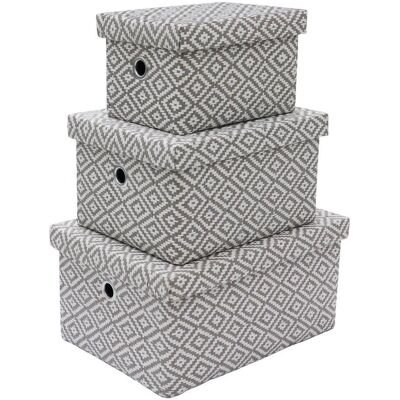 JVL - Argyle - Grey - Storage Baskets JVL - Argyle - Grey - Storage Baskets