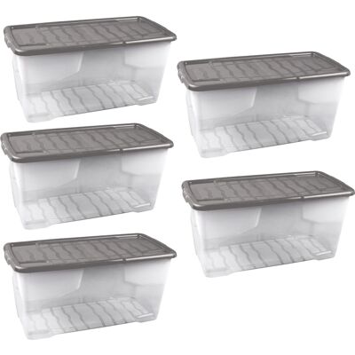 Strata - 80L Curve Stackable - Clear - Storage Box Strata - 80L Curve Stackable - Clear - Storage Box