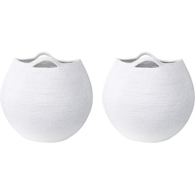 Beliani Cotton Storage Baskets Set - 30x30cm - White Beliani Cotton Storage Baskets Set - 30x30cm - White