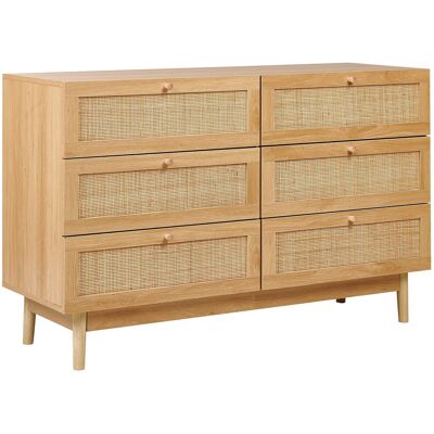 Beliani Nivo Light Wood 6-Drawer Chest - Chest of Drawers Beliani Nivo Light Wood 6-Drawer Chest - Chest of Drawers