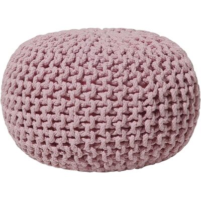 Beliani Pink Cotton Ottoman - Small Footstool 40x25cm Beliani Pink Cotton Ottoman - Small Footstool 40x25cm