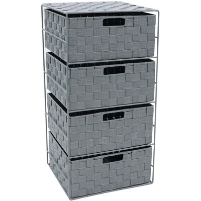 JVL Vichy 4 Drawer Wide Nylon Storage Tower - Storage Tower JVL Vichy 4 Drawer Wide Nylon Storage Tower - Storage Tower