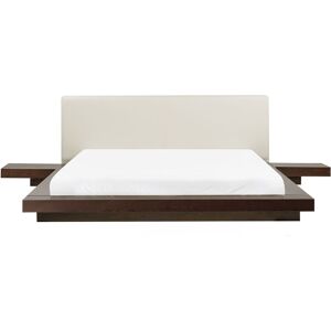 Beliani Waterbed EU King Size Faux Leather Dark Wood - Waterbed Beliani Waterbed EU King Size Faux Leather Dark Wood - Waterbed