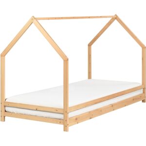 Beliani Kids House Bed Light Pine Wood EU Single Size 3ft - Kids Bed Beliani Kids House Bed Light Pine Wood EU Single Size 3ft - Kids Bed