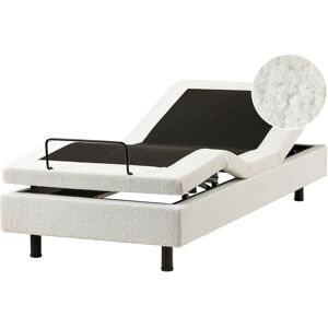 Beliani Adjustable Bed Without Headboard Boucle Duke 90 X 200 Cm (Eu Single) Off-White Beliani Adjustable Bed Without Headboard Boucle Duke 90 X 200 Cm (Eu Single) Off-White