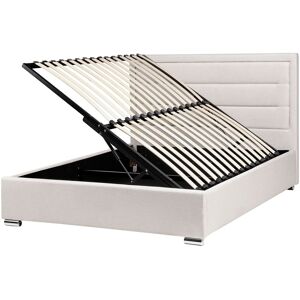 Beliani Ottoman Bed Fabric Rouen 140 X 200 Cm (Eu Double) Light Beige Beliani Ottoman Bed Fabric Rouen 140 X 200 Cm (Eu Double) Light Beige