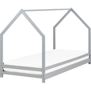 Beliani Kids House Bed Grey Pine Wood EU Single Size 3ft - Kids Bed Beliani Kids House Bed Grey Pine Wood EU Single Size 3ft - Kids Bed