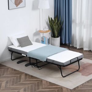 Folding Bed Top Mattress Portable Guest Single Extra Bed Unit Lockable Wheels Folding Bed Top Mattress Portable Guest Single Extra Bed Unit Lockable Wheels