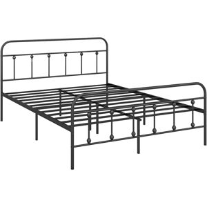 Homcom 4ft6 Metal Double Platform Bed Frame W/ Underbed Storage Black Homcom 4ft6 Metal Double Platform Bed Frame W/ Underbed Storage Black