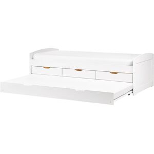 Beliani Wooden Eu Single Trundle Bed 90 X 200 Cm White Petiville Beliani Wooden Eu Single Trundle Bed 90 X 200 Cm White Petiville