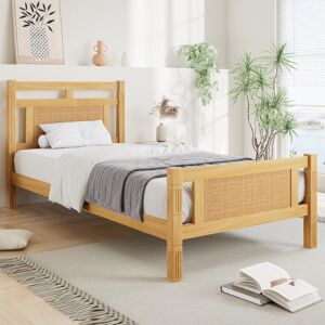 Merax Double Pine Bed Frame - 4ft6 - Bed for Adults & Kids Merax Double Pine Bed Frame - 4ft6 - Bed for Adults & Kids