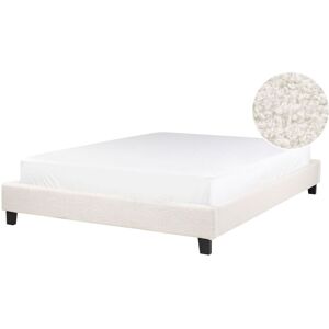 Beliani EU Double Bed Cream Boucle - Bed Beliani EU Double Bed Cream Boucle - Bed