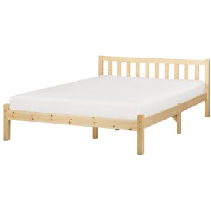 Beliani Bed with Pine Wood Frame - Scandinavian Style - 140x200 cm Beliani Bed with Pine Wood Frame - Scandinavian Style - 140x200 cm