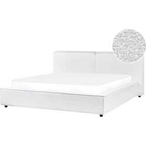 Beliani Waterbed Boucle Linards 160 X 200 Cm (Eu King Size) White Beliani Waterbed Boucle Linards 160 X 200 Cm (Eu King Size) White