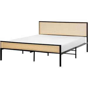 Beliani Bed Fabric Avanton 160 X 200 Cm (Eu King Size) Black Beliani Bed Fabric Avanton 160 X 200 Cm (Eu King Size) Black