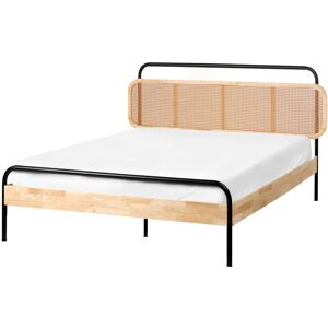 Beliani Bed Rattan Boussicourt 140 X 200 Cm (Eu Double) Light Brown Beliani Bed Rattan Boussicourt 140 X 200 Cm (Eu Double) Light Brown
