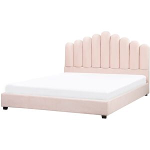Beliani Bed Velvet Vincennes 180 X 200 Cm (Eu Super King) Pastel Pink Beliani Bed Velvet Vincennes 180 X 200 Cm (Eu Super King) Pastel Pink