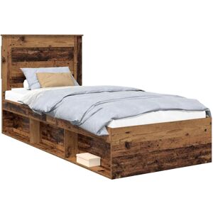 Vidaxl Bed Frame With Headboard Old Wood 90 X 190 Cm Solid Pine Wood, Durable Pi Vidaxl Bed Frame With Headboard Old Wood 90 X 190 Cm Solid Pine Wood, Durable Pi