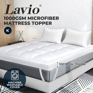 Lavio Thick Mattress Topper Single Double King 10cm Deep Microfibre Washable Lavio Thick Mattress Topper Single Double King 10cm Deep Microfibre Washable