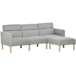 Homcom Upholstered Sofa Bed Reversible Sectional Sofa Set Linen-Touch Sleeper Homcom Upholstered Sofa Bed Reversible Sectional Sofa Set Linen-Touch Sleeper