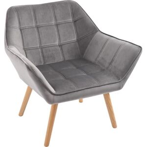 Homcom Accent Chair Luxe Velvet-Feel Seat W/ Wide Arms Slanted Back Wood Legs Grey New Homcom Accent Chair Luxe Velvet-Feel Seat W/ Wide Arms Slanted Back Wood Legs Grey New