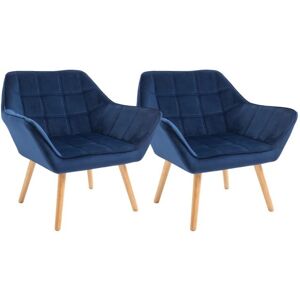 Homcom Modern Armchair Chair Accent Chair With Arms Wood Legs Set Of 2 Blue New Homcom Modern Armchair Chair Accent Chair With Arms Wood Legs Set Of 2 Blue New