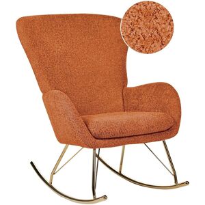 Beliani Rocking Chair Anaset Boucle Orange Beliani Rocking Chair Anaset Boucle Orange