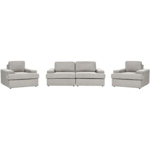 Beliani Sofa Set Light Grey Fabric Upholstered 5 Seater - Sofa Set Beliani Sofa Set Light Grey Fabric Upholstered 5 Seater - Sofa Set
