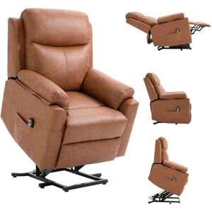 Homcom Power Lift Chair Electric Riser Armchair With Remote Control, Brown Homcom Power Lift Chair Electric Riser Armchair With Remote Control, Brown