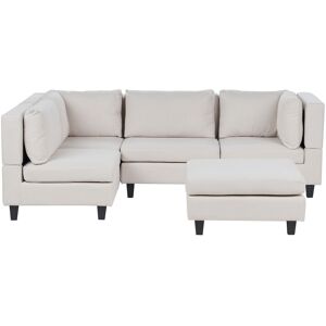 Beliani Modular Corner Sofa with Ottoman - Sofa Beliani Modular Corner Sofa with Ottoman - Sofa
