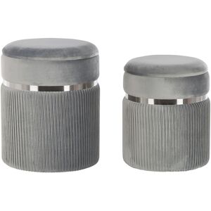Beliani Pouffe Camdenton Light Grey Velvet Beliani Pouffe Camdenton Light Grey Velvet