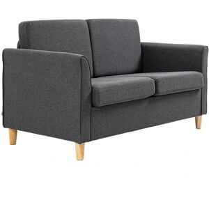 Homcom Double Seat Sofa Linen Upholstery Loveseat Couch W/ Armrests Dark Grey Homcom Double Seat Sofa Linen Upholstery Loveseat Couch W/ Armrests Dark Grey
