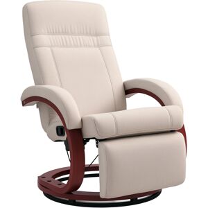 Homcom Manual Recliner Swivel Reclining Chair With Footrest Armrests Beige Homcom Manual Recliner Swivel Reclining Chair With Footrest Armrests Beige