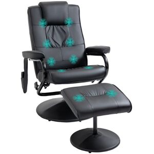 Homcom Massage Recliner Chair Cushioned Ottoman 10 Point Vibration Armchair Seat Black Homcom Massage Recliner Chair Cushioned Ottoman 10 Point Vibration Armchair Seat Black