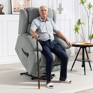 Homcom Power Lift Recliner Chair For Elderly W/ Massage And Remote, Light Grey Homcom Power Lift Recliner Chair For Elderly W/ Massage And Remote, Light Grey