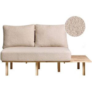 Beliani Beige Bouclé 2-Seater Sofa with Foldable Backrest - Sofá Beliani Beige Bouclé 2-Seater Sofa with Foldable Backrest - Sofá