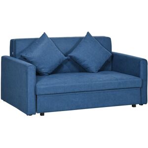 Homcom 2 Seater Sofa Bed Convertible Bed Settee W/ 2 Cushions Storage Blue Homcom 2 Seater Sofa Bed Convertible Bed Settee W/ 2 Cushions Storage Blue
