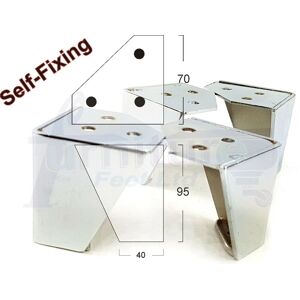 L&f Metal Furniture Legs - Brass / Chrome - 90mm / 95mm High - Self-Fix L&f Metal Furniture Legs - Brass / Chrome - 90mm / 95mm High - Self-Fix